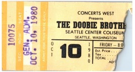 Vintage Doobie Brothers Ticket Stub Ottobre 10 1980 Seattle Washington - $39.58