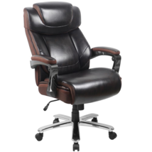 Big &amp; Tall Office Chair | Brown LeatherSoft Executive Swivel Office - £326.54 GBP
