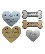 Engraved Heart or Bone Plate Pet Loss Memorial - Dog Cat Any Pet - £14.78 GBP