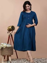 Attractive Pregnant / Maternity Women Kurti Gown Suit Easy baby Feeding Dress - £29.89 GBP