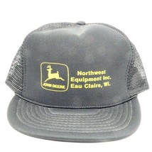Vintage John Deere Eau Claire Wisconsin Mesh Black Hat Northwest Equipme... - $24.26