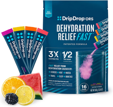 Dripdrop ORS Hydration - Electrolyte Powder Packets - Watermelon, Berry, Orange, - £27.98 GBP