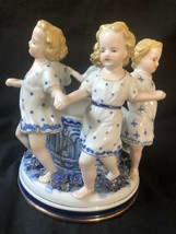 Antique german porcelain flowerpot with dancing girls. Marked Bottom. Meisen sty - £155.84 GBP