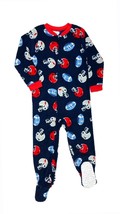 Carter&#39;s Boy&#39;s Navy Football Print Fleece Footed Pajama Sleeper, Size 4 - $273.28 MXN