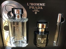 Prada L&#39;Homme Cologne 3.4 Oz Eau De Toilette Spray 3 Pcs Gift Set  - £157.34 GBP