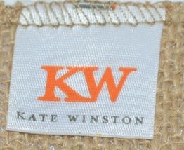 Kate Winston Brand Brown Burlap Monogram Black And White L Garden Flag image 4