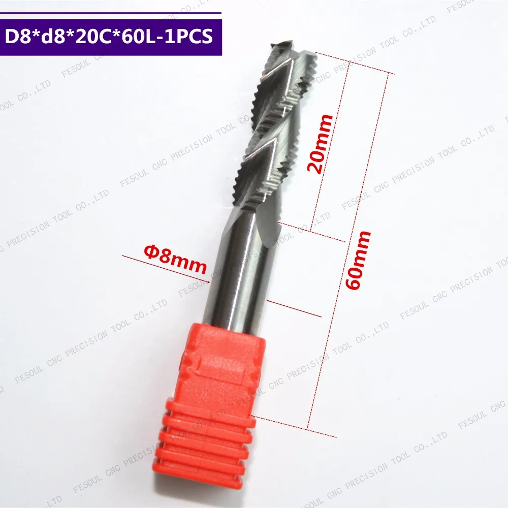 8mm*D8*20mm*60L-1PCS,Solid carbide end mill,Corn milling cutter,tungsten steel A - £223.48 GBP