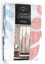 1 Count ParkLane Modern Leaves Multicolored Faux Linen Shower Curtain 72&quot; X 72&quot; - £21.45 GBP