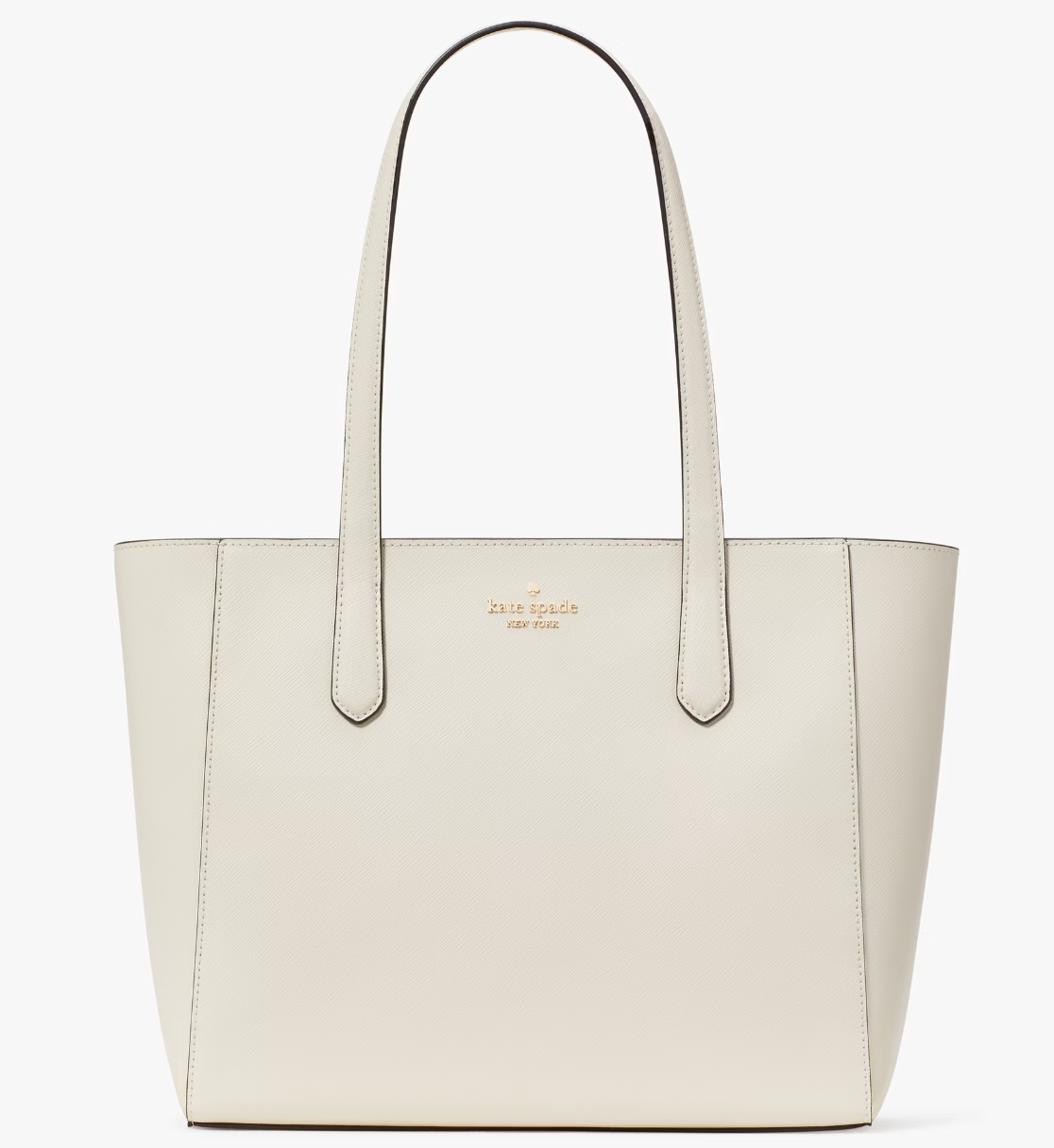 NWB Kate Spade Staci Off White Meringue Leather Tote KG473 Purse Ivory Gift Bag