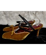 STAUD Karine Velvet Avocado Green Bow Pointed Toe Mules w/Double Straps ... - $247.50