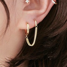 Steel earrings double round fashion tassel retro long chain hoop metal earrings jewelry thumb200