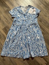 Diane Von Furstenburg x Target Girls Wrap Dress Sea Breeze Blue Zebra DF... - $19.24