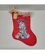 Vintage Père Noël Santa Christmas Stocking Lace 1986 Rennoc Cheryl Johns... - $283.96 MXN