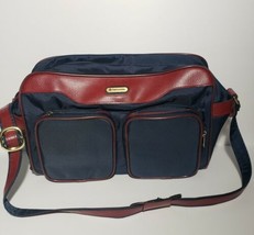 Vintage Samsonite Silhouette Carry On Shoulder Travel Bag Blue w/ Maroon... - $16.82
