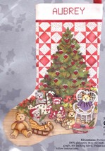 DIY Christmas Tree and Quilt Teddy Bears Counted Cross Stitch Stocking Kit 50359 - £31.86 GBP