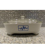 Corning Blue Heartbeat / Radio Wave Brown &#39;N Sear Microwave Casserole &amp; ... - $22.50