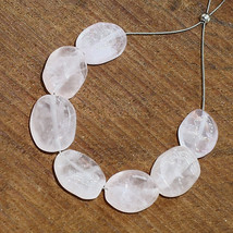 Rose Quartz Smooth Oval Bead Briolette Natural Loose Gemstone Making Jewelry  - £5.18 GBP