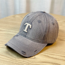 Letter Embroidered Baseball Cap All-Match Pure Cotton Cap American Style Retro S - £9.48 GBP