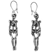Alchemy Gothic Skeleton Dangling Earrings Surgical Steel Hooks Punk Goth NEW E9 - £13.25 GBP
