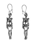 Alchemy Gothic Skeleton Dangling Earrings Surgical Steel Hooks Punk Goth... - £13.39 GBP