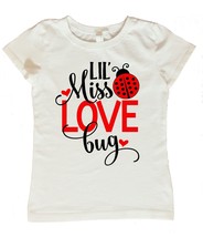 Valentines Day Shirt for Girls, Lil Miss Love Bug Shirt, Girls Valentine... - $17.95
