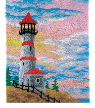 Sunrise Lighthouse Field Rug Latch Hooking Kit (85x58cm) - £60.52 GBP