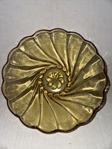 Vintage Hazel Atlas Capri Amber  Swirl Pattern Depression Glass 9&quot; Servi... - $16.82