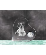 Brittany spaniel - crystal clock in the shape of a heart with the image of a dog - $52.99