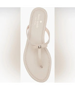 Kate Spade New York Leather Penny Sandal Bow TStrap Slides Warm Beige Sz... - €42,79 EUR