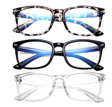 Fashion Glasses 3 Pack Unisex: Women/Men  Black/Leopard/Transparent  by ... - $23.35