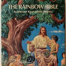 Rainbow Bible King James In Box Color Illustrations 1960s PB Vintage Book E31 - £55.94 GBP