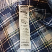 Patagonia Pocket Men's Blue & White Organic Cotton Flannel Shirt Long Sleeve M image 5