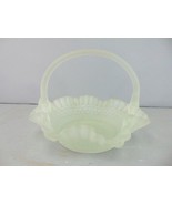 Vintage Decorative Frosted Glass Basket E354 - $471.15 MXN