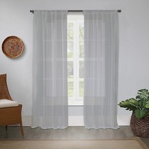 Bristol Sheer Rod Pocket Light Filtering Window Curtain Panel in Fog Gray - £17.80 GBP