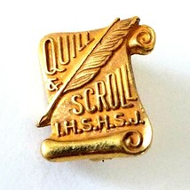 VTG Quill Scroll 1/20 10K GF Pin Intn&#39;l HS Honor Society Journalism I.H.S.H.S.J. - £12.76 GBP