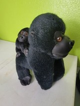 Vintage Gorilla Stuffed Toy Mama And Baby 2000 Y2K Black C.A. Plush 12&quot; W/tags - $34.30