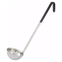 Winco Stainless Steel Ladle with Black Handle, 6-Ounce, Medium - £16.77 GBP