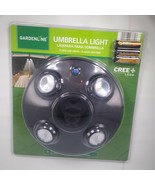 Gardenline Clamp On Umbrella Light, Black 4 Cree Led Lights ,Battery - $19.77 CAD