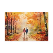 Couple Holding Hands Walking Natural Landscape Watercolor Painting Canvas Wall  - £68.17 GBP+