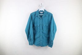 Vintage 70s Five Brother Womens Medium Distressed Chamois Cloth Button Shirt USA - £35.16 GBP