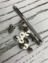 Round Flat Head Chicago Screws Buttons Metal Studs Rivets Screwback Spot... - $20.19