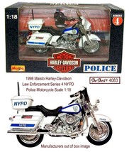 Harley-Davidson 1998 Maisto Law Enforcement Series 4 NYPD Motorcycle Scale 1:18 - £23.39 GBP