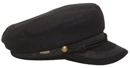 Greek Fisherman Cap Hat Black  With Rope Hat Band One Size Yachting Sailing Lace - £17.40 GBP