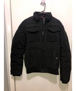 Tommy Hilfiger Wool Blend Black Bomber Jacket Men&#39;s Small Full Zip Lots ... - $39.59