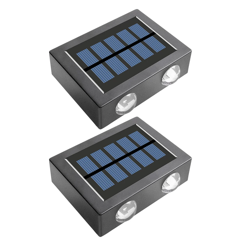 2pcs 4LED Solar Outdoor Wall Lights Waterproof Outdoor Night Light Easy Installa - £49.64 GBP