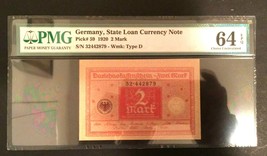 Antique Rare Historical 2 German Mark 1920 -  PMG Certified UNC EPQ - WW1 Era... - £52.27 GBP
