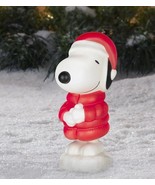 Snoopy Red Puffer Jacket PEANUTS BLOW MOLD 22&quot; Lighted SANTA RARE NEW 2025 - $160.93 CAD