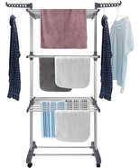 3 Tier Clothes Drying Rack Collapsible Laundry Dryer Hanger with Two Sid... - £62.11 GBP