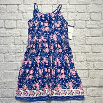 BCBGirls Blue Surf Floral Tank Dress Size L 14/16 New  - £16.80 GBP