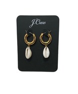 J. Crew Cowrie shell drop huggie hoop earrings new with tag - $32.48 CAD